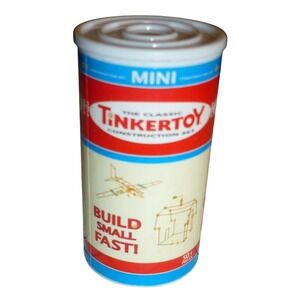 Vintage Tinkertoy Mini Construction Set 50+ Pieces Building Toy Travel Size